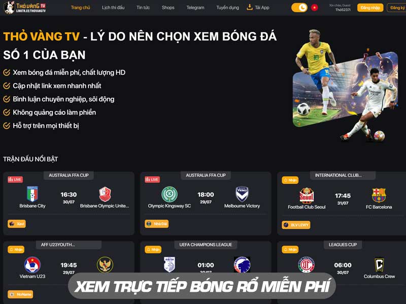 Giao Diện Trực Quan Giúp Xem Trực Tiếp Cũng Như Tìm Kiếm Các Trận Đấu Dễ Dàng